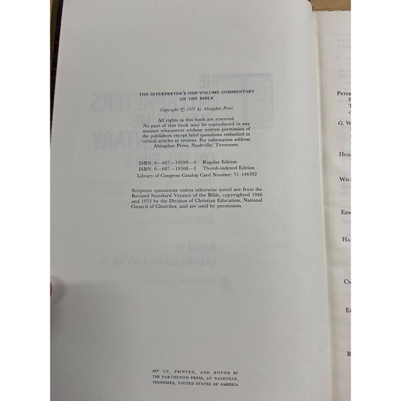 Interpreter’s One-Volume Commentary on the Bible 1971 Abingdon Press HC - Picture 4 of 11